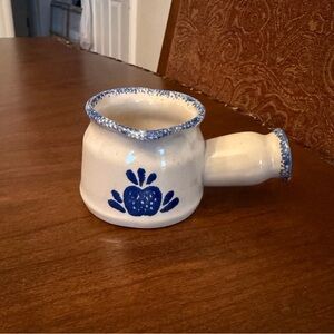 Pottery Handcrafted Apple-Themed Salt Glazed Butter Crock w/ Handle